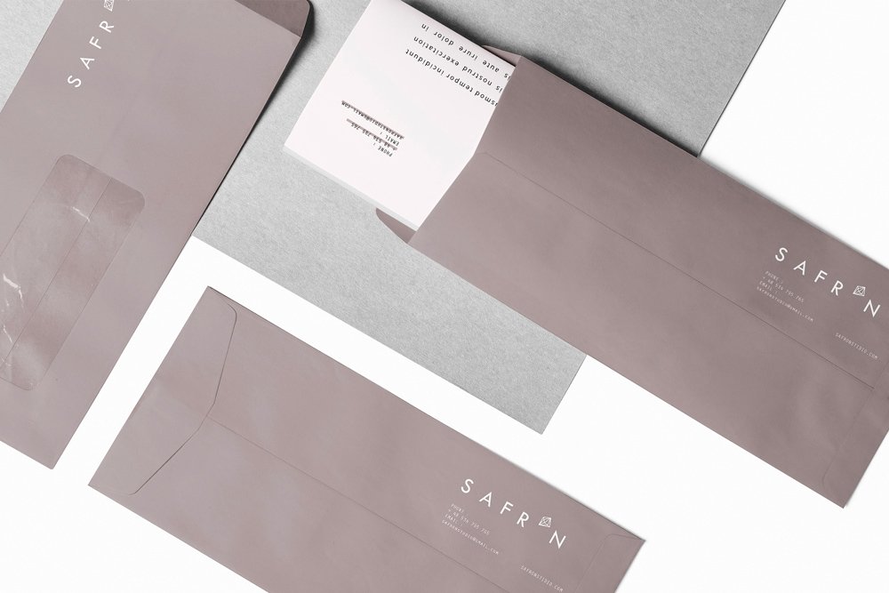 Design corporate identity: card letterhead, envelope