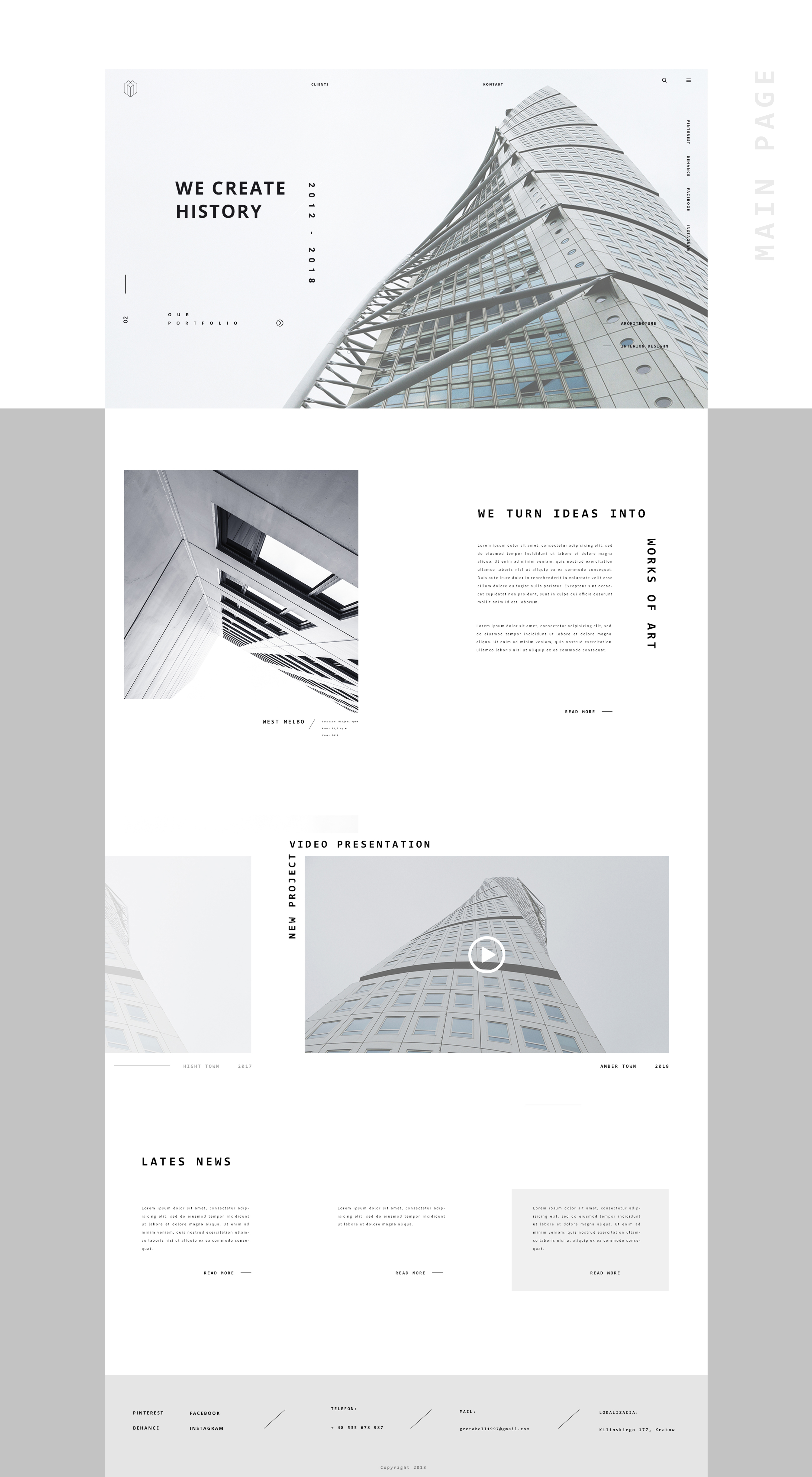 Разработка графического дизайна веб-сайта - Ребрендинг фирмы | Valido Architects